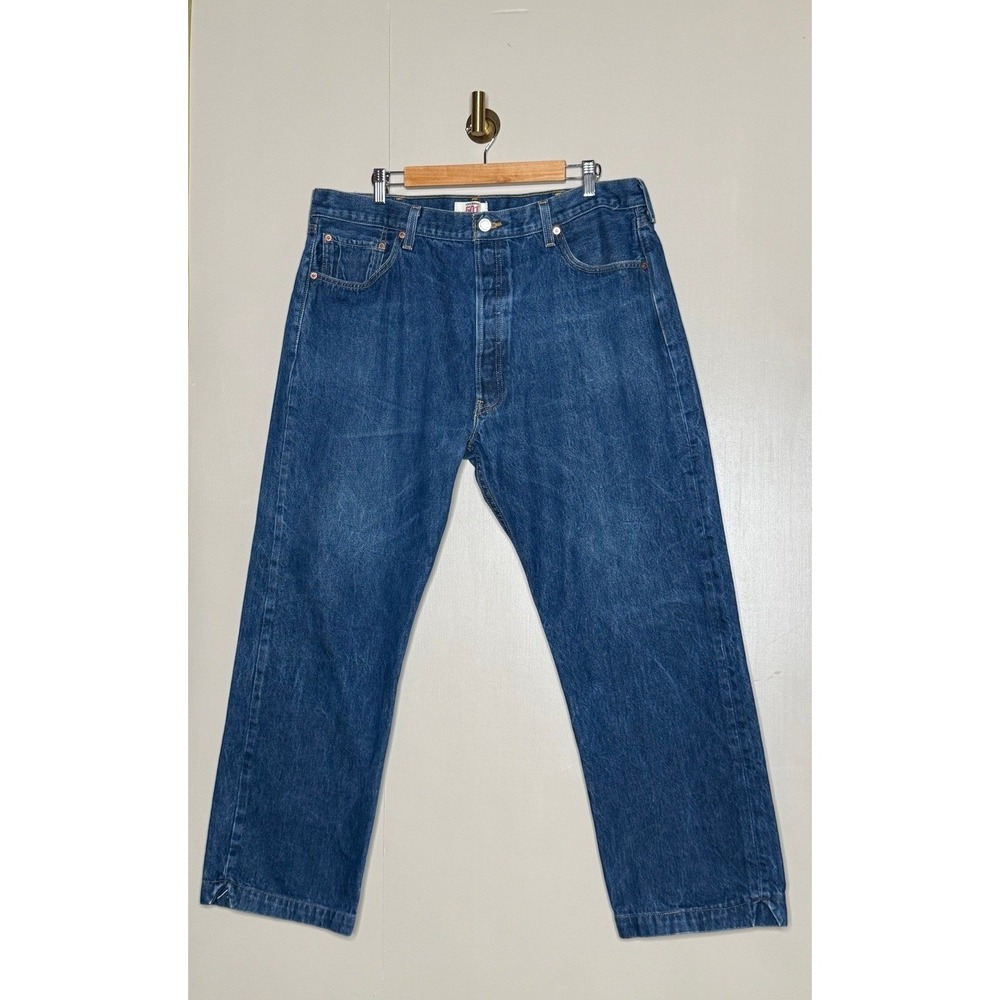 Levi's 501‎ Button Fly Jeans 42x32 Vintage Wash Straight Leg Denim